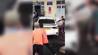 Man Runs Over His Opps After Confrontation At The Bus Stop