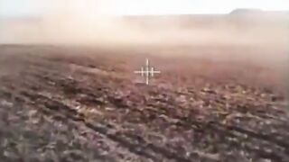 Israeli Merkava fires and runs over a Hamas fighter