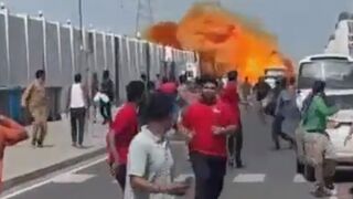 Rocket debris fall on people in Qatar