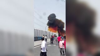 Rocket debris fall on people in Qatar