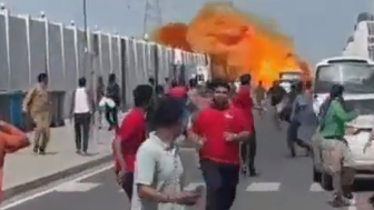 Rocket debris fall on people in Qatar