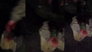 The agony of a Russian soldier in the dark