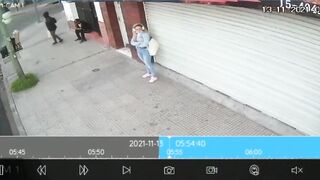 Girl assaulted and groped by thugs.
