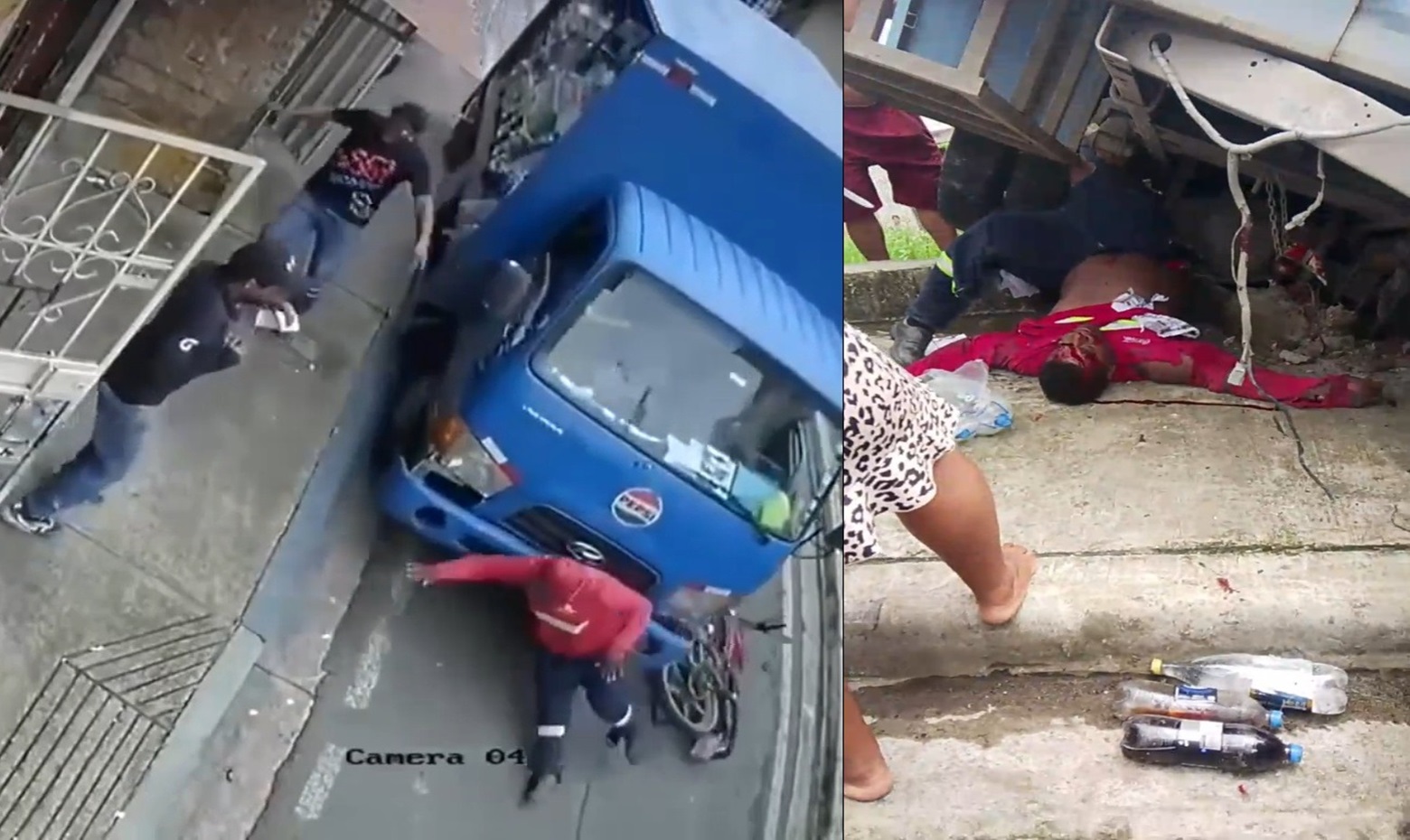 A Man Is Crushed By A Truck Whose Brakes Have Failed (W/ Aftermath)