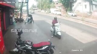Riding while talking on the phone was a bad idea