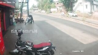 Riding while talking on the phone was a bad idea