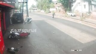 Riding while talking on the phone was a bad idea