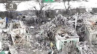 A desperate russian soldier eating snow