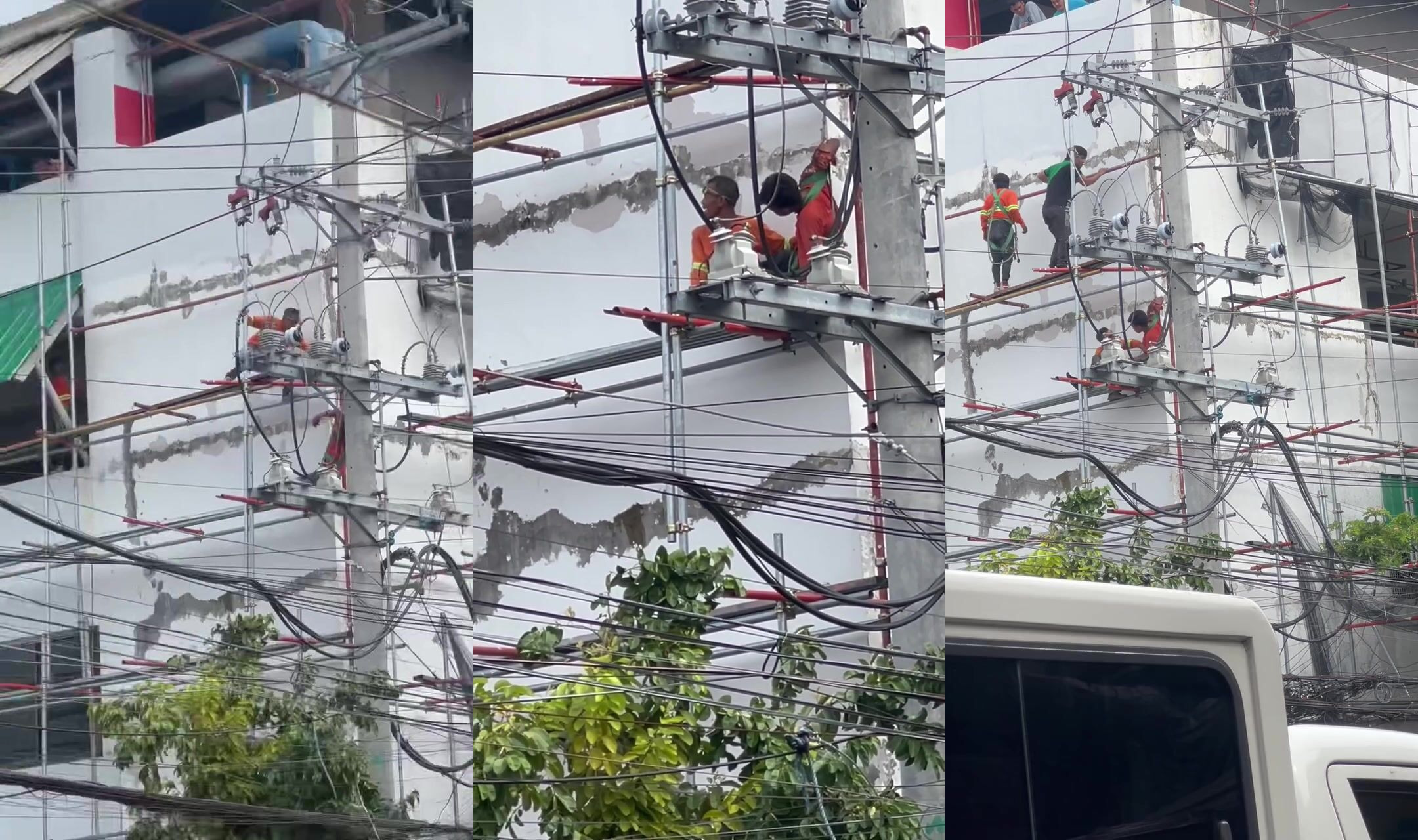 Zapped while working on power line