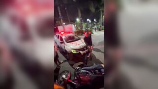 Motorcyclist Struck By Police SUV During Chase In Brazil {FULL}