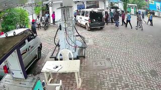 Tanker Truck Driver Relaxing Outside The Gas Station Gets Killed By Van In India