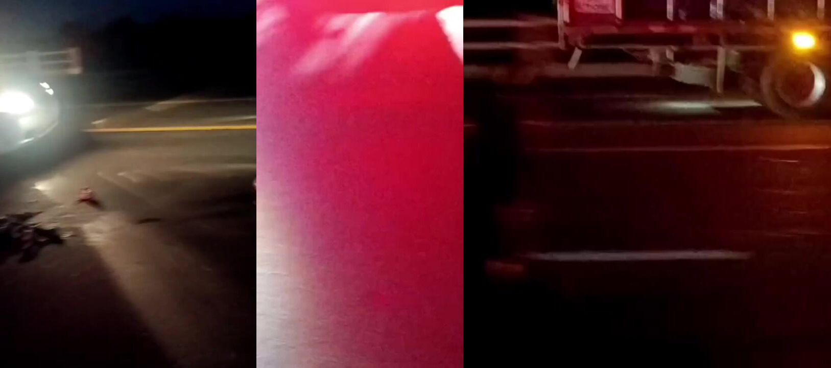 Mans body in pieces on the street after accident