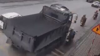Moped Rider Dragged And Crushed To Death By Truck