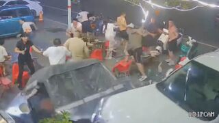 Dinner Interrupted By Toyota SUV