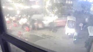 Dinner Interrupted By Toyota SUV