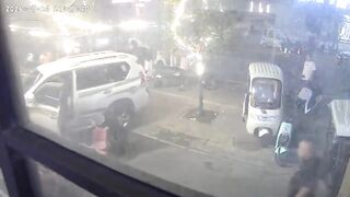 Dinner Interrupted By Toyota SUV