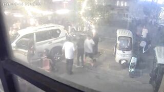 Dinner Interrupted By Toyota SUV