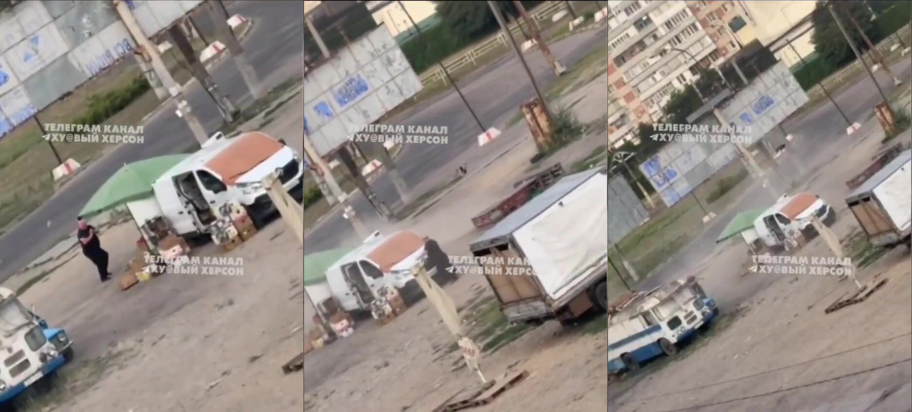 Russian drone hunts vendor in Ukraine's Kherson