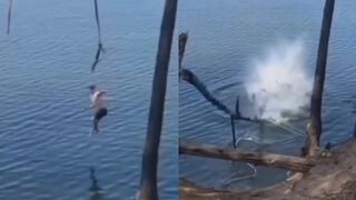 LOL Tree Falls on Russian Man After Jumping from a Rope Swing, Leaving Him Seriously Injured
