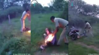 Man Attmpts Self Immolation, Rescued By Cop In India