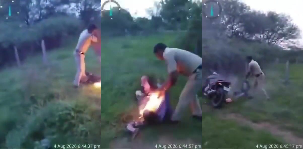 Man Attmpts Self Immolation, Rescued By Cop In India