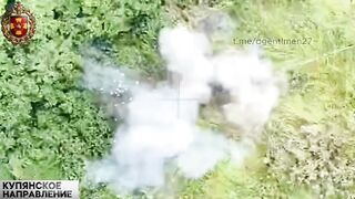 Drone turns Ukrainian into mincemeat.
