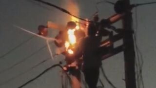 Lineman Burns Alive After Being Electrocuted While Fixing Cables
