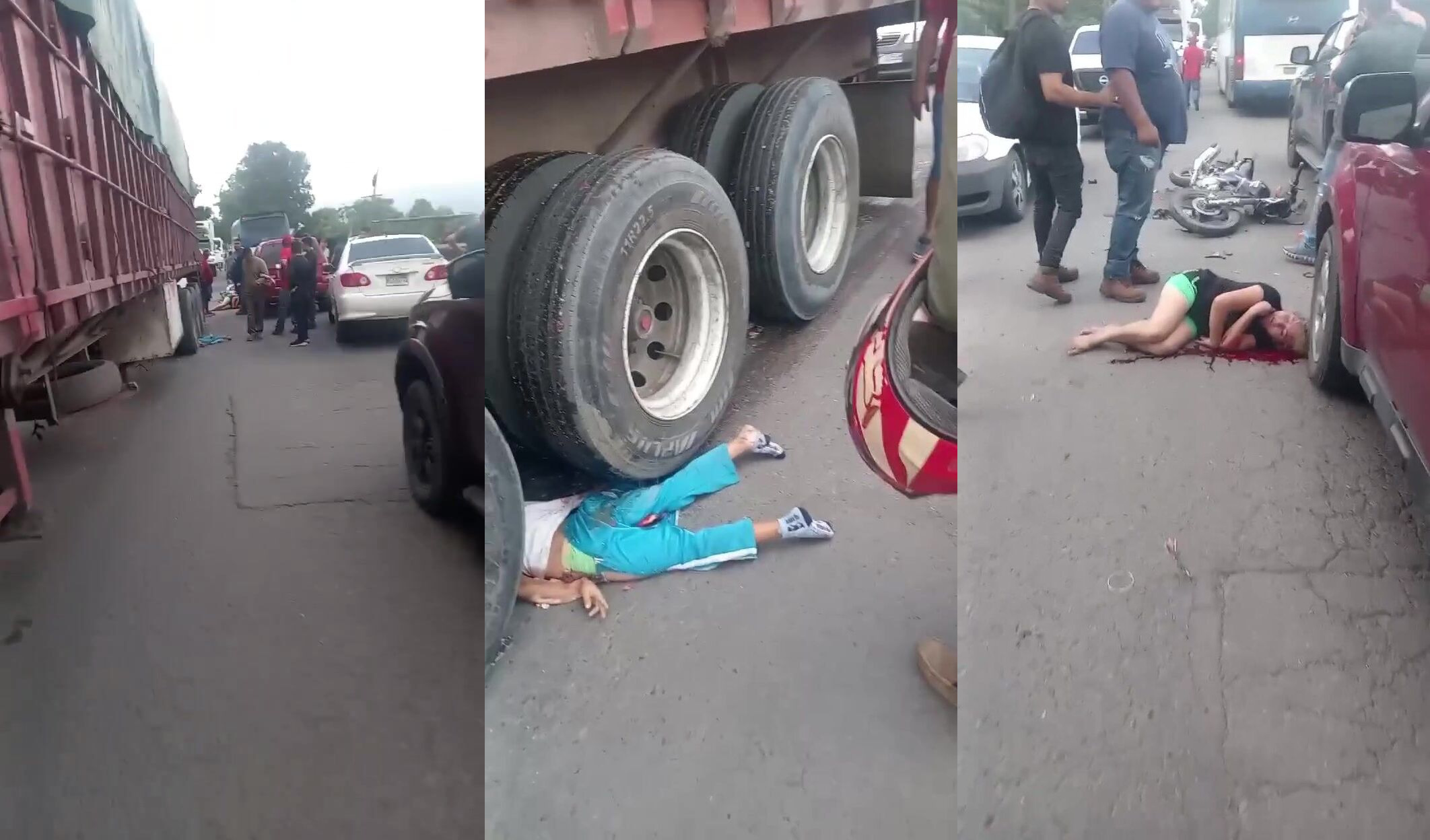 Killed and injured by semi