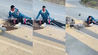 Woman has brains blown out in moto accident