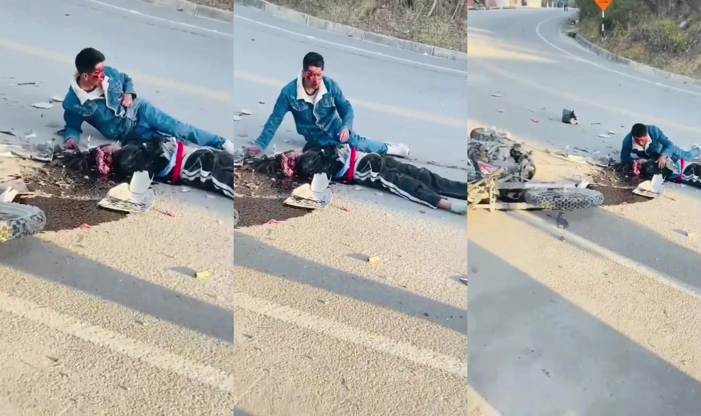 Woman has brains blown out in moto accident
