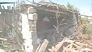Russian drone vs Ukrainian soldiers.