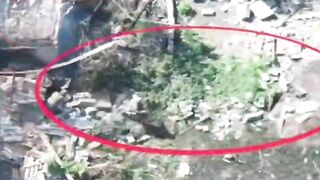 Russian drone vs Ukrainian soldiers.
