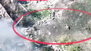 Russian drone vs Ukrainian soldiers.