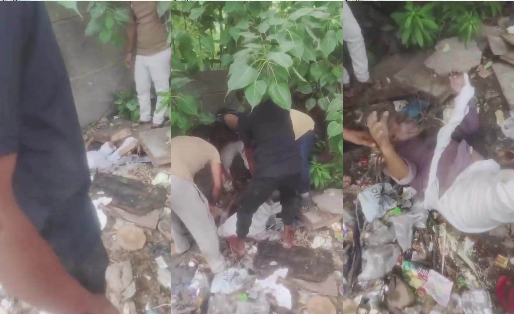 A body was randomly found in a stinking ditch in India.