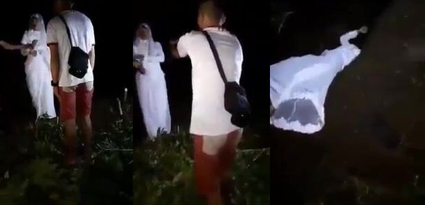 (CLASSIC) WOMAN GETS SHOT BY MAN IN Indonesia IN WEDDING GOWN