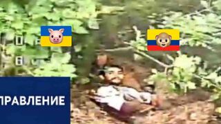 Gay Colombian and Nazi Ukrainian kiss before dying.