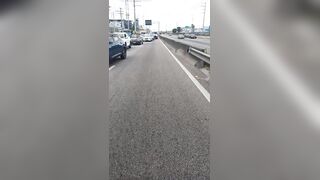 Motorcyclist VS Parked Truck, Truck Won