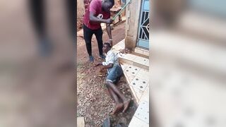 Skinny Thief Pured With A Salt Water And Beaten With A Stick