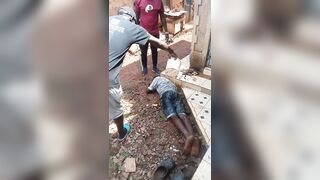 Skinny Thief Pured With A Salt Water And Beaten With A Stick