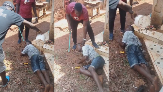 Skinny Thief Pured With A Salt Water And Beaten With A Stick