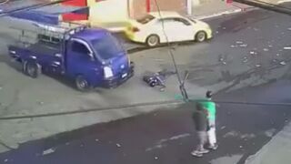 Drunk Man Lying On The Road Gets Run Over By Truck In El Salvador