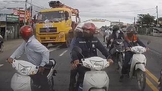 Group Of Riders Run Over By Crane Truck In Vietnam