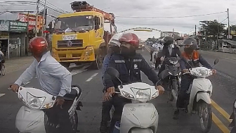 Group Of Riders Run Over By Crane Truck In Vietnam