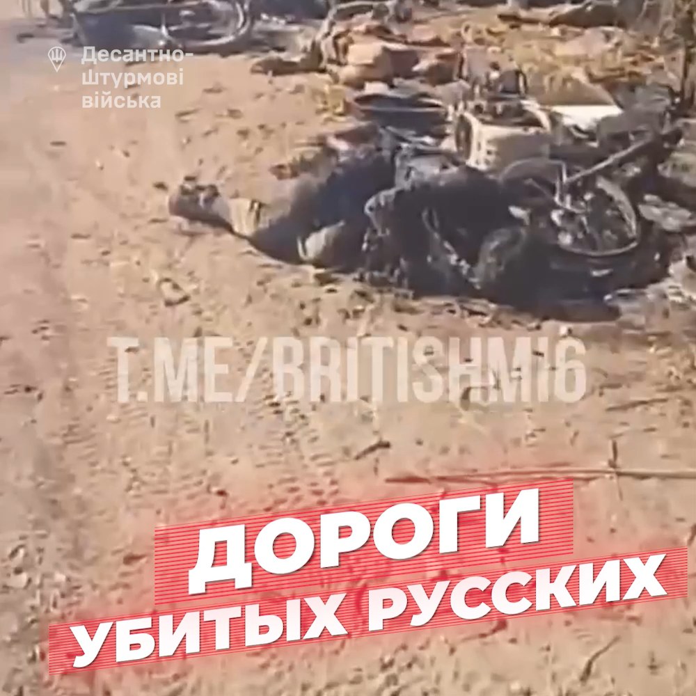 More burned ruzzian invaders lying along the roads, more!