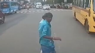 Two Pedestrians Get Killed By  Lost Control Bus In Kerala {Better Quality}