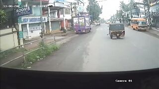 Two Pedestrians Get Killed By  Lost Control Bus In Kerala {Better Quality}