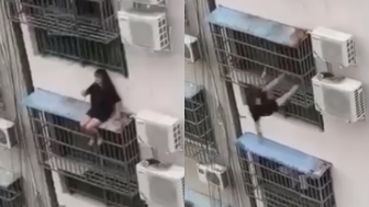 Wasted Chick Falls To Her Death While Fucking Around