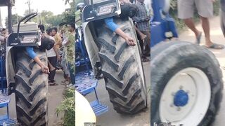 A tractor ate a person