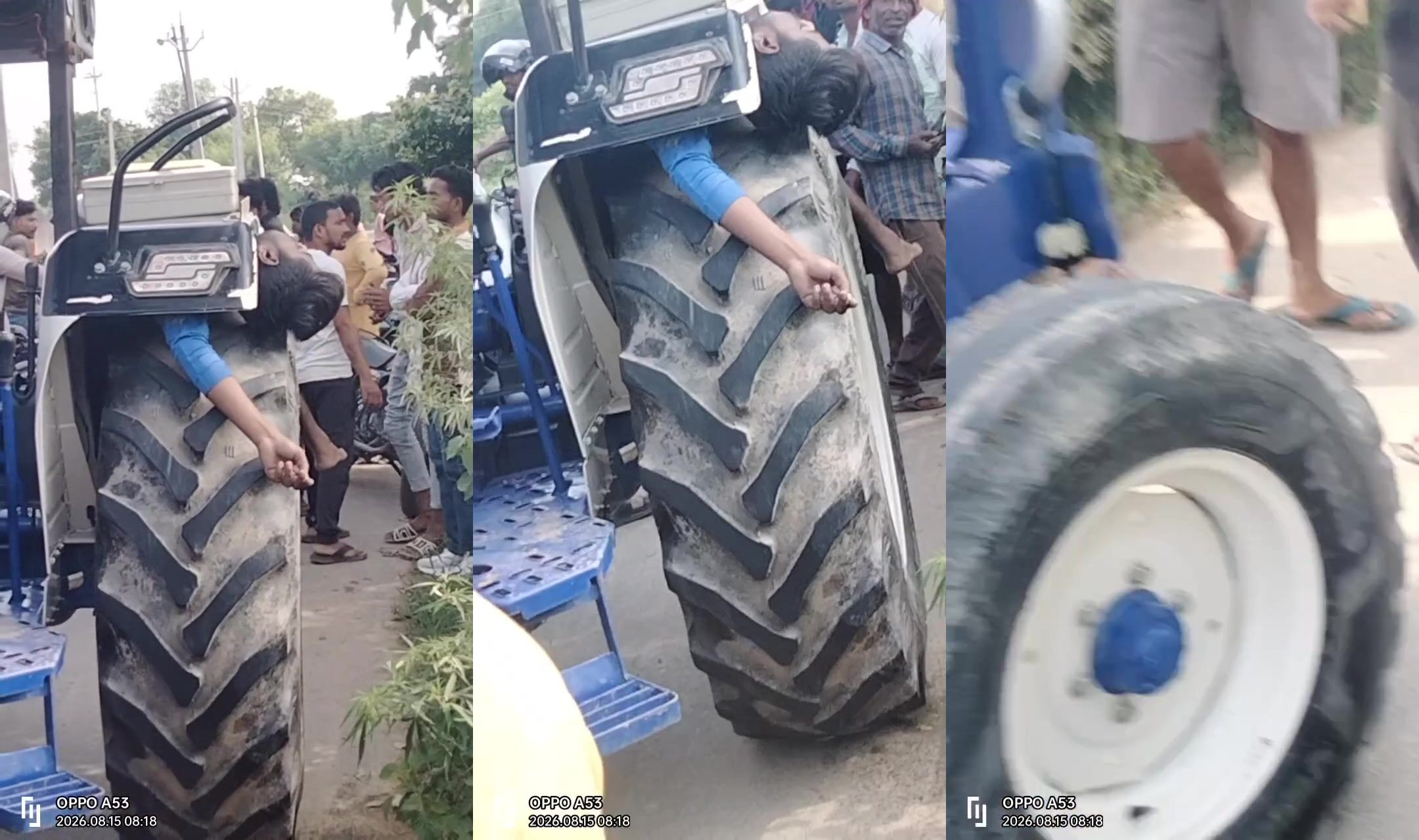 A tractor ate a person