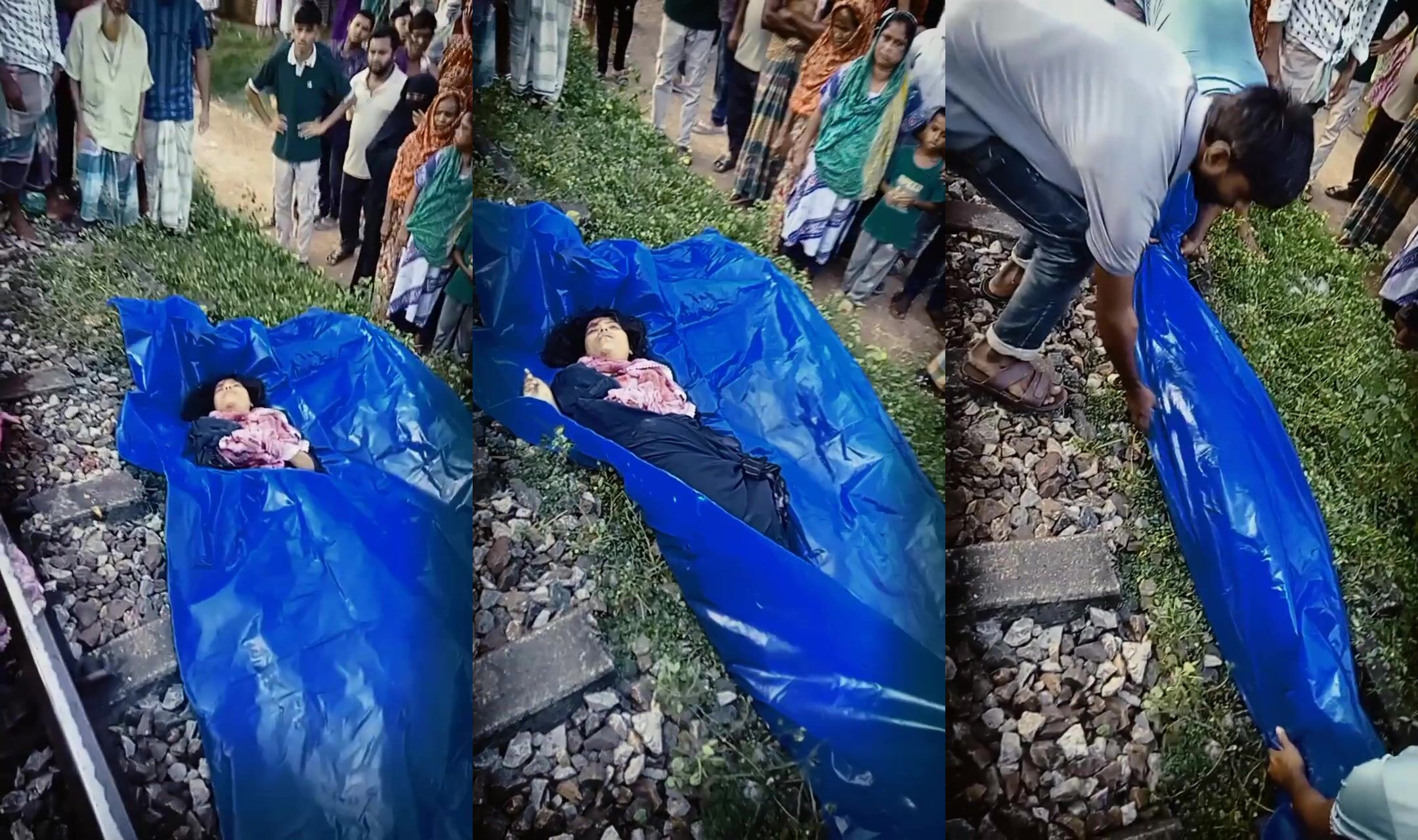 Woman in pieces killed by train